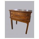 OAK 2 DRAWER SPOOL CABINET ON LEGS