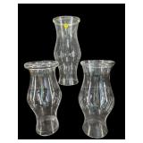 LOT OF 3 HURRICANE CRYSTAL SHADES