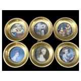 LOT OF 6 MINIATURE FLORENTINE CAMEO PRINTS