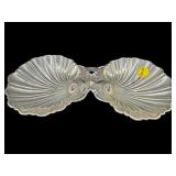 SOLID STERLING SILVER DIVIDED SHELL DISH