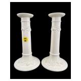 PR OF WEDGWOOD GRAPE AND LEAF CANDLESTICKS