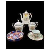 LOT OF PORCELAIN TEAPOT IMARI ROSE MEDALLION