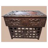 ANTIQUE CHINESE DRAGON 2 DRAWER TABLE