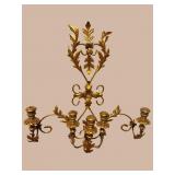 LARGE GOLD DECORATED FRENCH TOWLE SCONCE