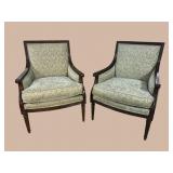 2 ETHAN ALLEN LOUIS XV STYLE BERGERE CHAIRS
