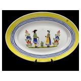 HAND PAINTED FRENCH WIMPER LARGE CERAMIC SERVING