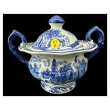 VICTORIA WARE IRONSTONE BLUE AND WHITE 2 HANDLED