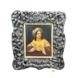 ANTIQUE OIL PAINTING ON TIN