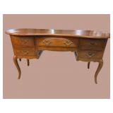 WALNUT KIDNEY SHAPED WIDE VANITY