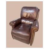 HANCOCK & MOORE BROWN LEATHER RECLINER