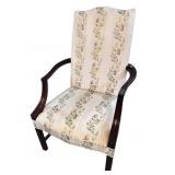 SOLID MAHOGANY OPEN ARM CHIPPENDALE CHAIR