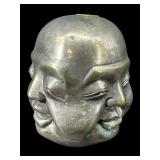 4 FACES OF BUDDHA ORIENTAL METAL SCULPTURE