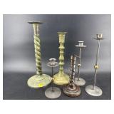 6 PC LOT OF CANDLESTICKS