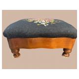 EMPIRE 19TH CENT. NEEDLEPOINT STOOL
