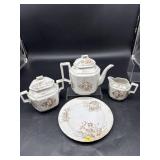 4 PC LOT ANTIQUE J. H. DAVIS SYLVAN IRONSTONE