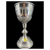 TALL ORNATE EUROPE PEWTER CHALICE