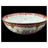 LARGE FLORAL PORCELAIN DECORATIVE BOWL