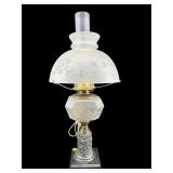 FROSTED GLASS HURRICANE TABLE LAMP