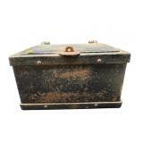 ANTIQUE HEAVY IRON WELLS FARGO STRONG BOX