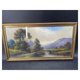 OIL PASTEL LANDSCAPE PAINTING SIGNED PHILLIPPE