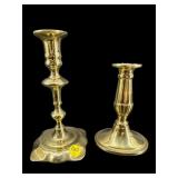 2 PC LOT VIRGINIA METALCRAFTERS BRASS CANDLESTICKS