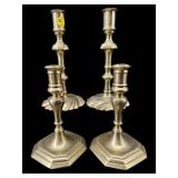 4 PC LOT VIRGINIA METAL CRAFTERS CANDELSTICKS