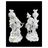 2 LARGE KPM BERLIN PORCELAIN FIGURAL CANDLE