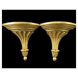 2 GOLD DECORATED CORNER WALL CORBELS