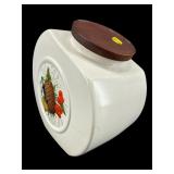 FRUIT DECORATED CERAMIC CANISTER/COOKIE JAR
