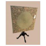 NEEDLEPOINT TILT TOP CARD TABLE