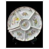 HAND PAINTED LIMOGES PORCELAIN DIVIDED SERVING