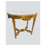 LOUIS XV STYLE GOLD MARBLE TOP TABLE