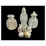 LOT OF STERLING SILVER TOP SALT & PEPPER SHAKERS