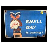 SHELL OIL ADVERTISING ENAMEL SIGN
