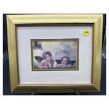 2 CHERUBS PHOTOGRAPH IN MATTED FRAME