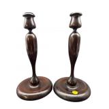 PR MCM WOODEN LARGE CANDLESTICKS