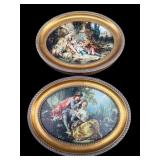 PR OF OVAL FRENCH COURTSHIP PRINTS ON BOARD