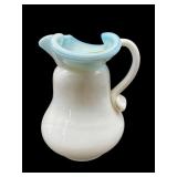 KANAWHA GLASS BLUE SLAG OPALESCENT MINI PITCHER