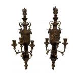 CAMEO AND FERN DECORATED SCONCES;