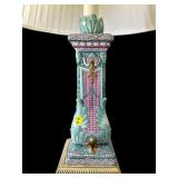 ALL PAINTED DECORATED FRENCH STYLE LAMP