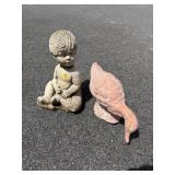 CONCRETE CHILD AND OUTDOOR DUCK