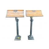 2 MAITLAND SMITH LEATHER NEOCLASSICAL TABLE LAMPS