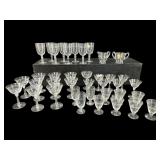 LARGE LOT ETCHED STEMWARE