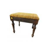 CARVED TURNED LEG STOOL