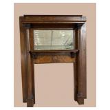 TIGER OAK BEVELLED MIRROR MANTEL