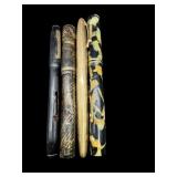 4 SHEAFFERS ANTIQUE 14K GOLD NIB INK PENS