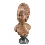 LARGE TERRACOTTA CARVED FIGURAL BUST