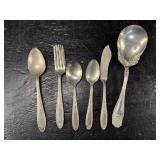 6 PC LOT NICKEL SILVER FLATWARE