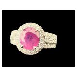 PLATINUM KASHMIR SAPPHIRE & DIAMOND RING