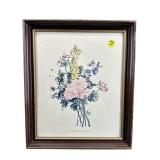WALNUT FRAMED FLORAL STILL LIFE PRINT